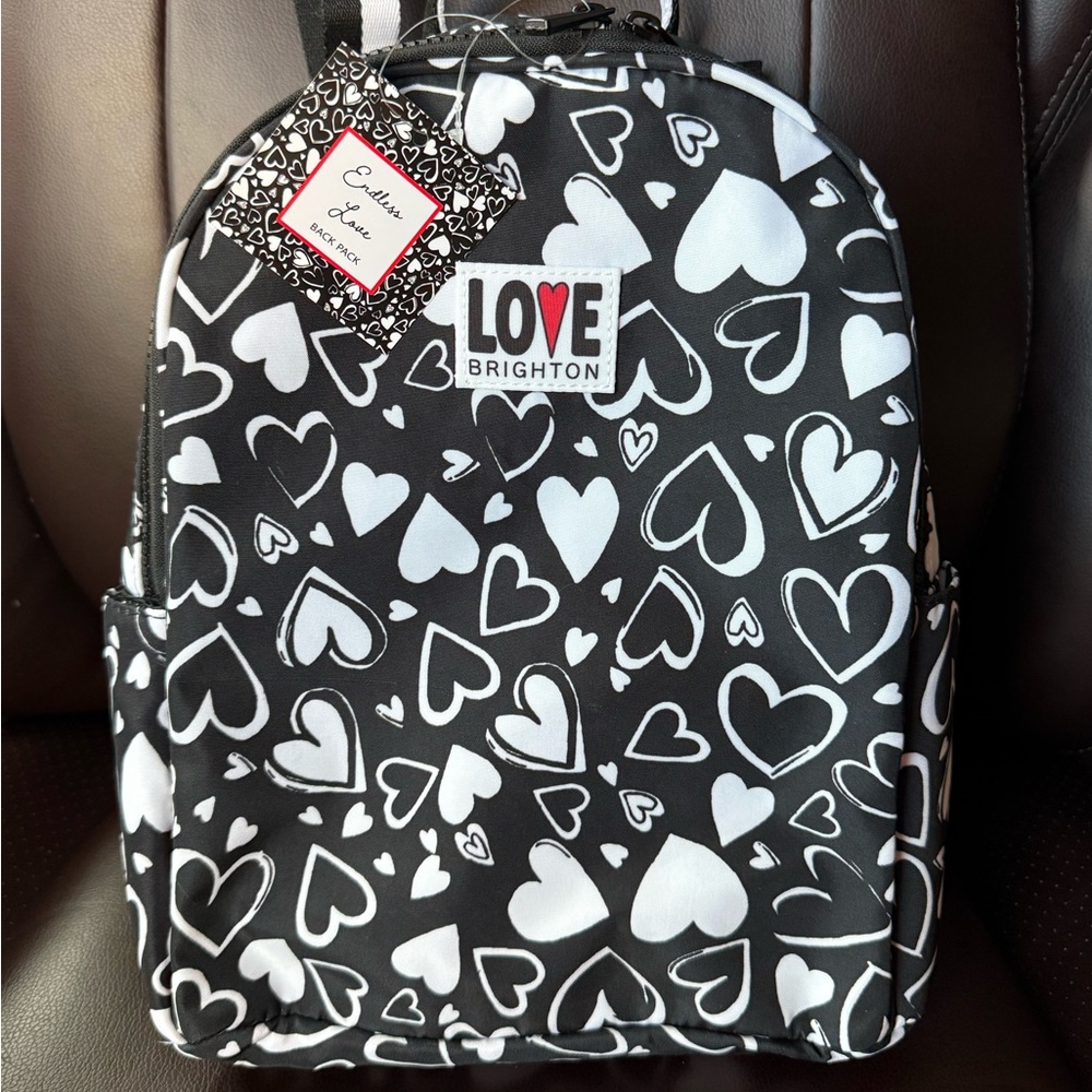NWT Brighton Women's Endless Love Black White Backpack
